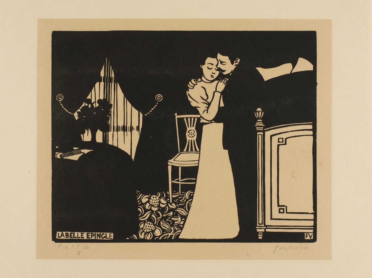 The Fine Pin, tallrik tre från Intimacies, 1898 av Felix Edouard Vallotton