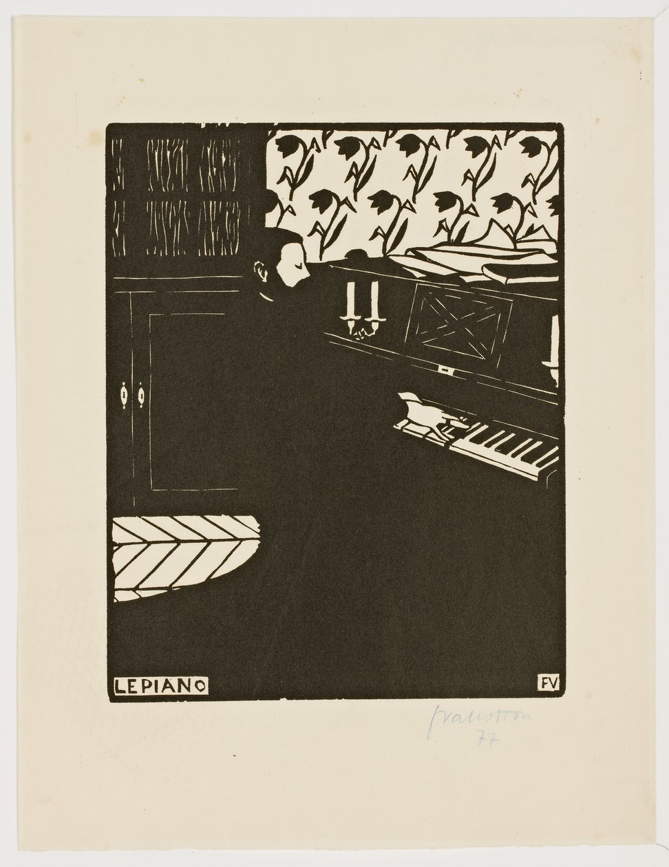 Pianot, från serien "Musikinstrument", 1896-97 av Felix Edouard Vallotton