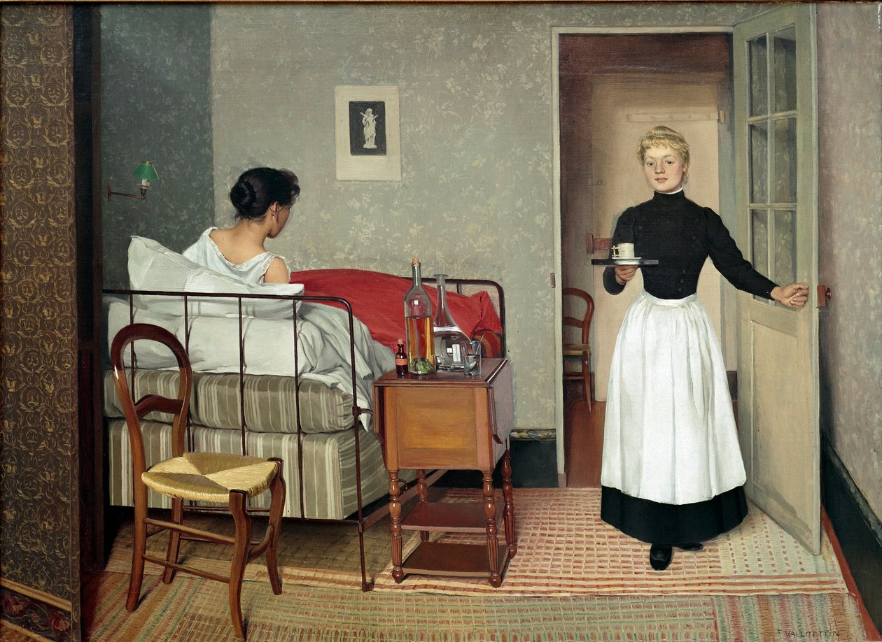 Patienten (Helene Chatenay). Målning av Felix Vallotton (1865-1925) av Felix Edouard Vallotton