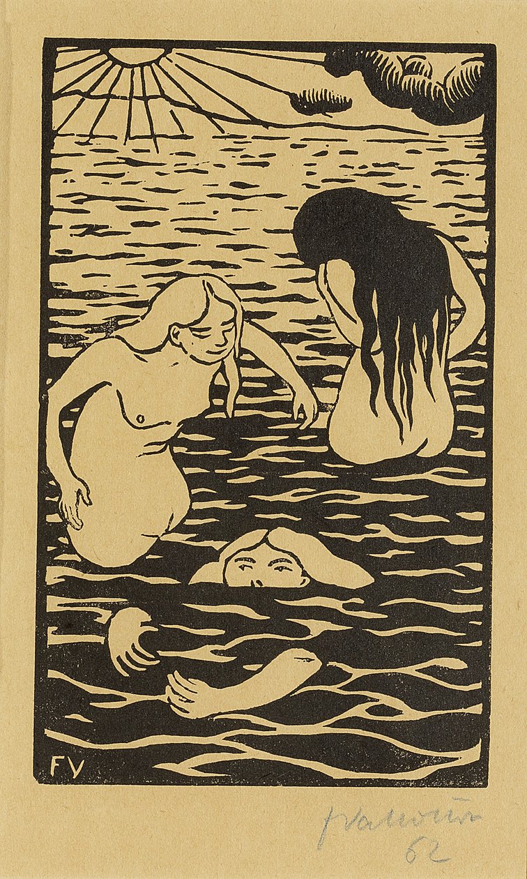 Tre badande, 1894 av Felix Edouard Vallotton