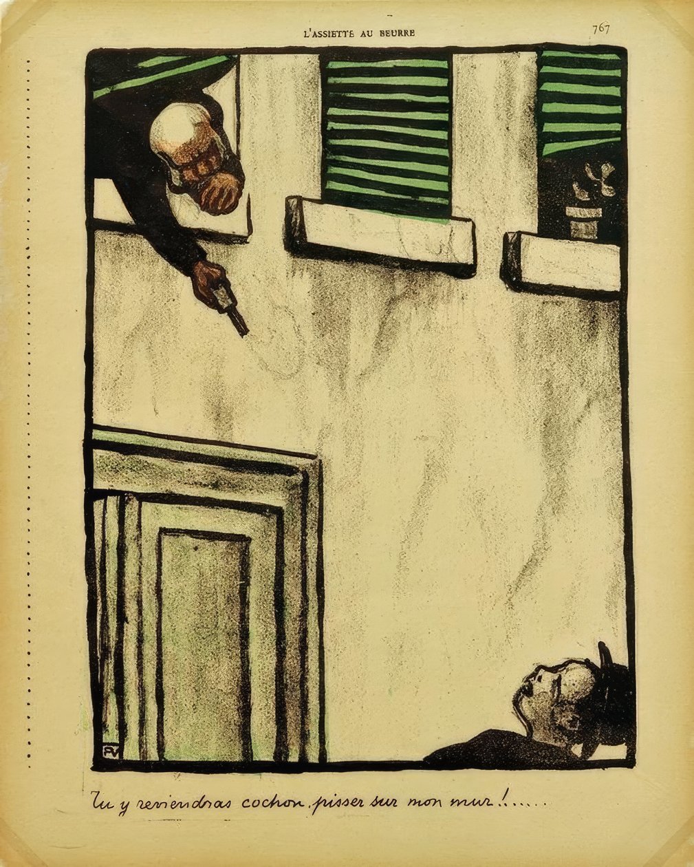 Du kommer tillbaka, gris, pissa på min vägg av Felix Edouard Vallotton