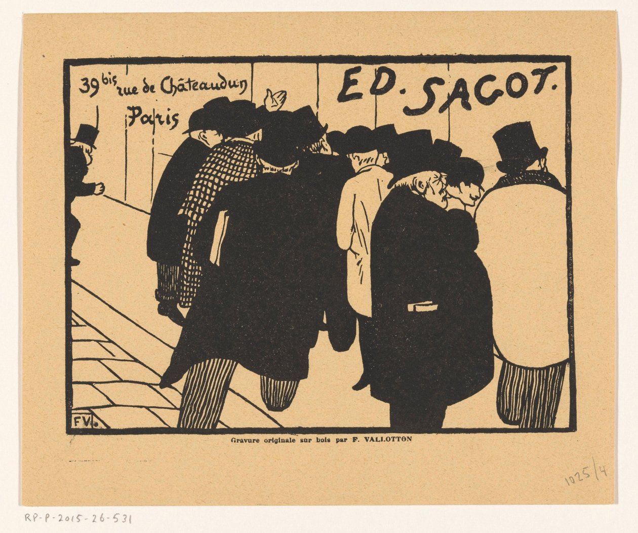 Visitkort från tryckerihandlaren Edmond Sagot i Paris av Felix Edouard Vallotton