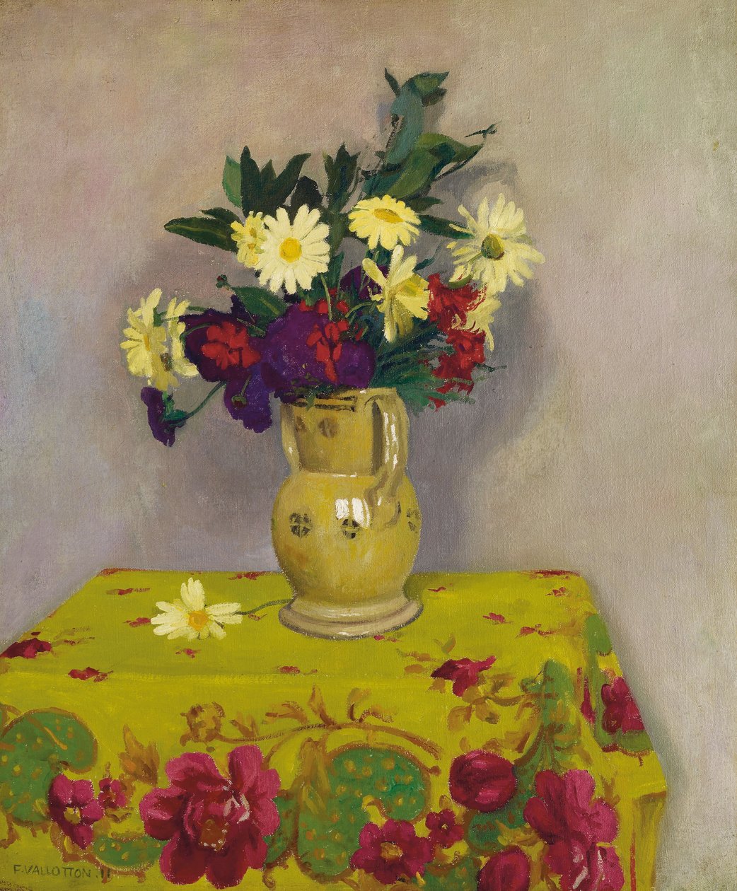 Gula prästkragar och olika blommor, 1911 av Felix Edouard Vallotton