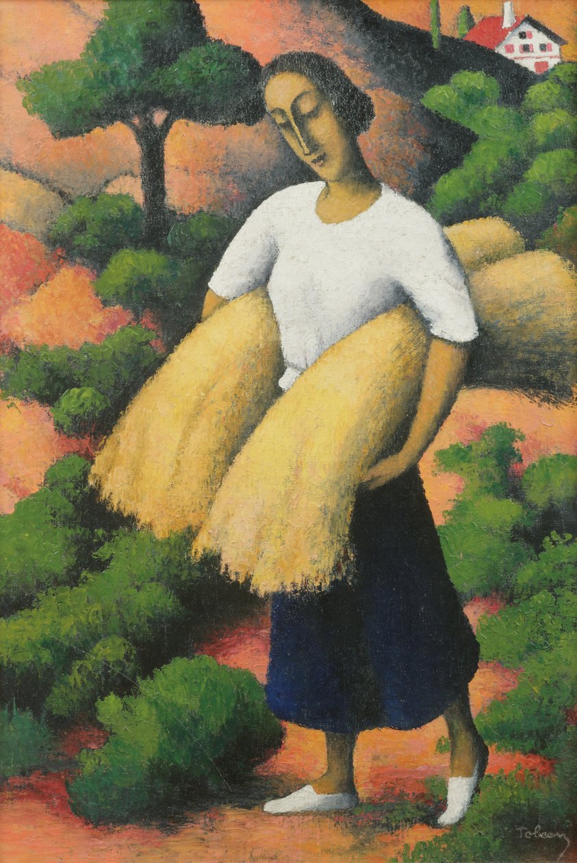 Peasant Harvest (olja på duk) av Felix Elie Tobeen