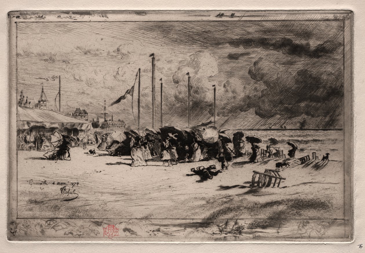 En storm vid Trouville av Felix Hilaire Buhot