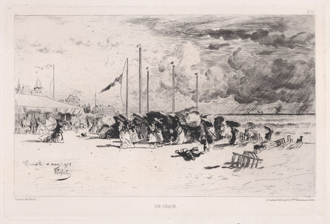En storm vid Trouville, 1874. av Felix Hilaire Buhot