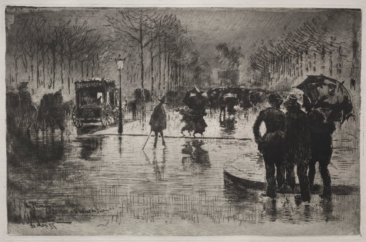 Konstnärer som återvänder från salongen, 1877. av Felix Hilaire Buhot