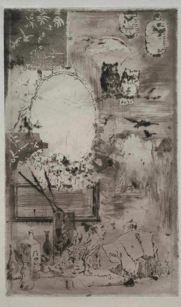 Dop i japansk stil, 1887. av Felix Hilaire Buhot