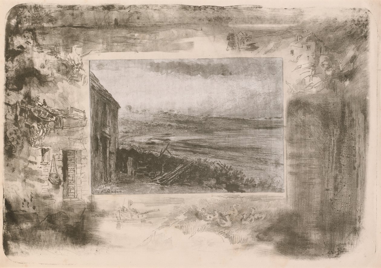 Fiskarstuga, 1892. av Felix Hilaire Buhot