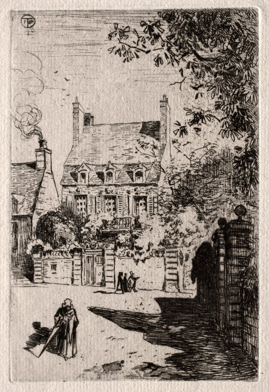 I provinsen: Huset i Orléans, ca. 1875. av Felix Hilaire Buhot