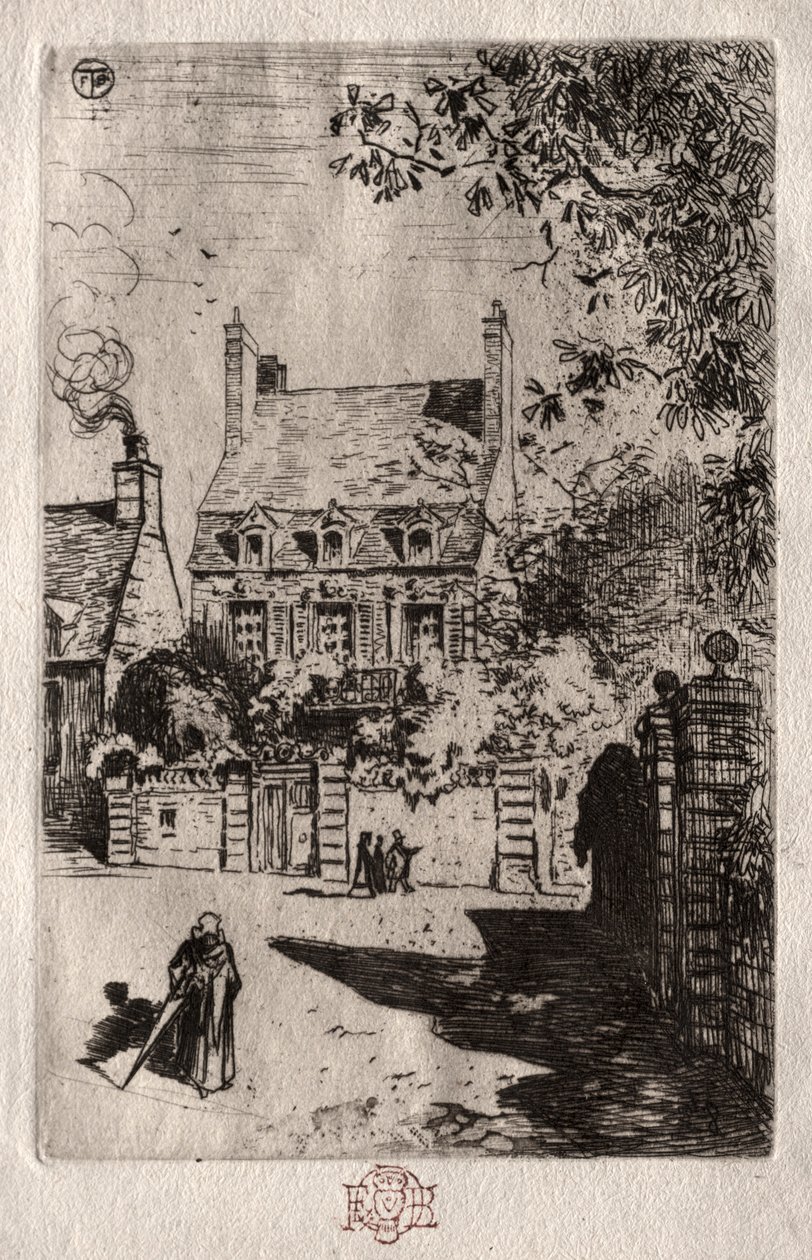 I provinsen: Huset i Orléans, ca. 1875. av Felix Hilaire Buhot