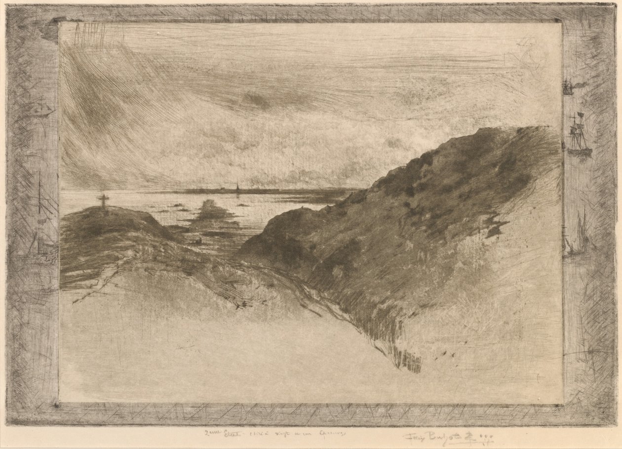 Klippan: Saint-Malo Bay av Felix Hilaire Buhot