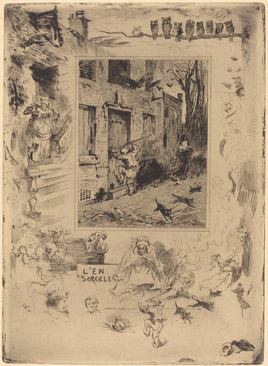 La Maison Maudite (De fördömdas hus) av Felix Hilaire Buhot