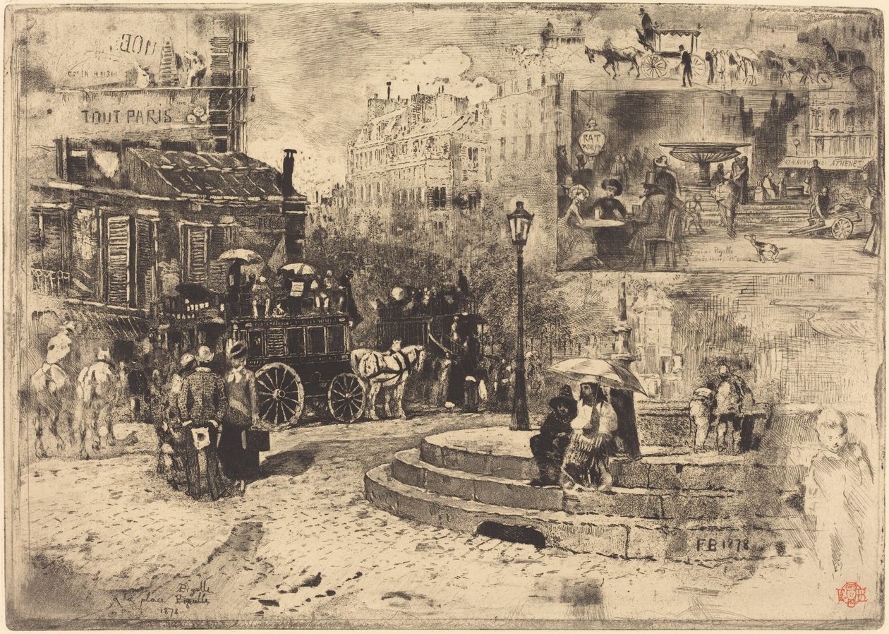 Place Pigalle 1878 Place Pigalle 1878, 1878. av Felix Hilaire Buhot