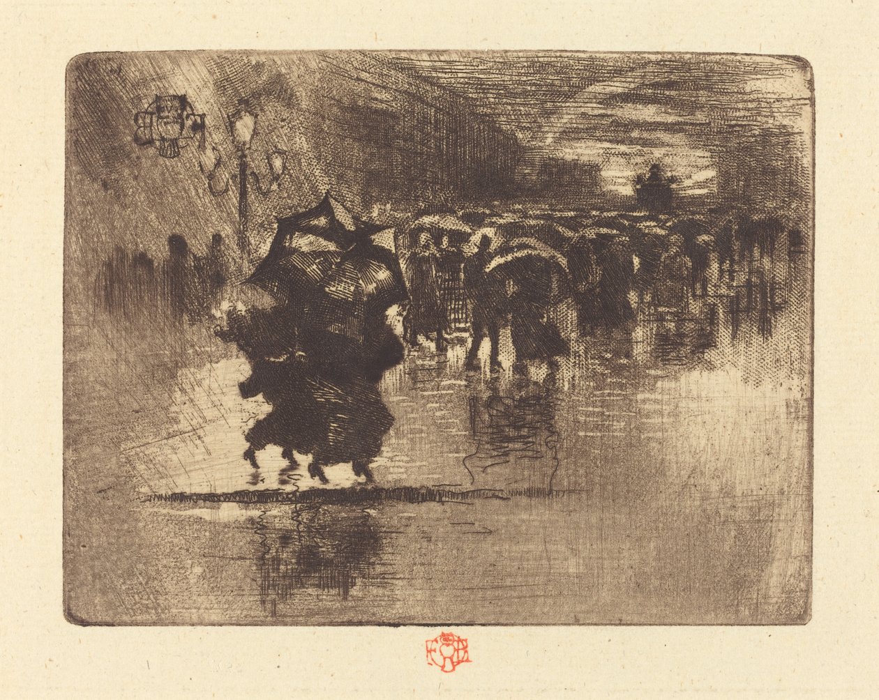 Le Petit Enterrement (Begravningen - liten tallrik) av Felix Hilaire Buhot