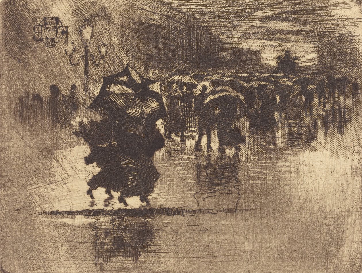 Le Petit Enterrement Begravningen - Liten tallrik, 1878. av Felix Hilaire Buhot