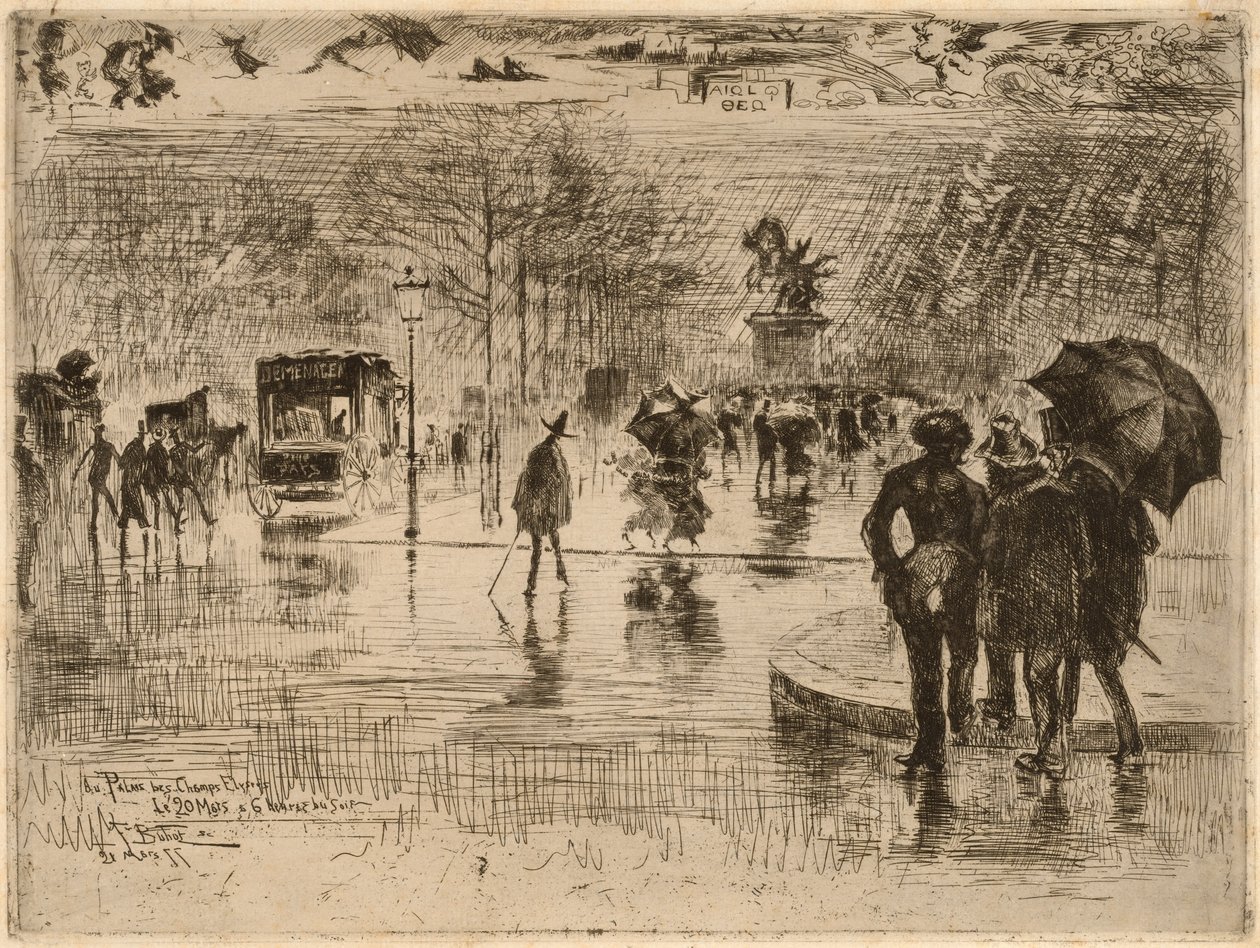 Konstnärernas återkomst, 1877. av Felix Hilaire Buhot