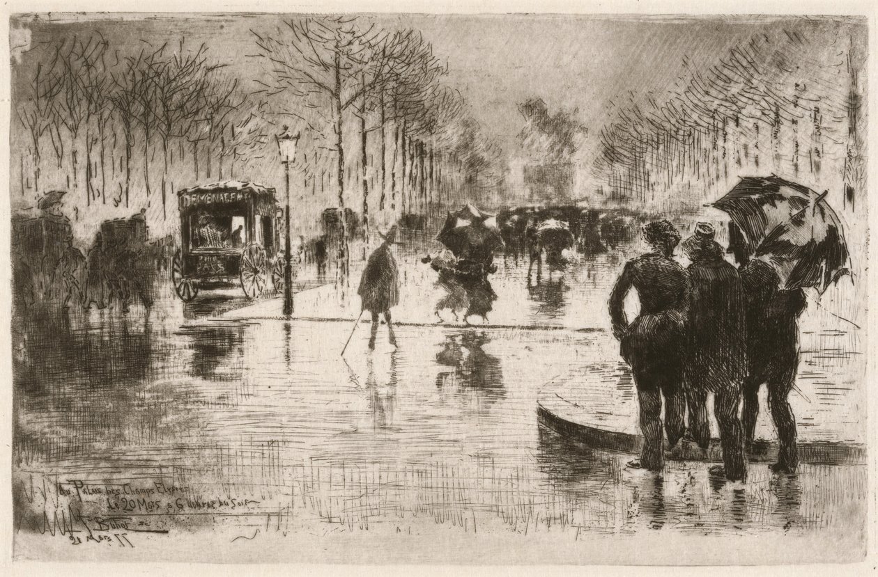 Le retour des artistes (Konstnärernas återkomst) av Felix Hilaire Buhot