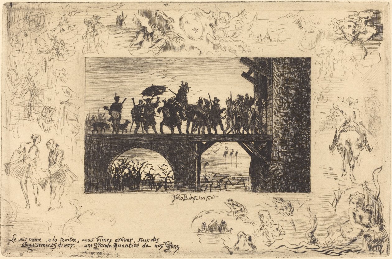 Samma kväll... Samma kväll..., 1878. av Felix Hilaire Buhot