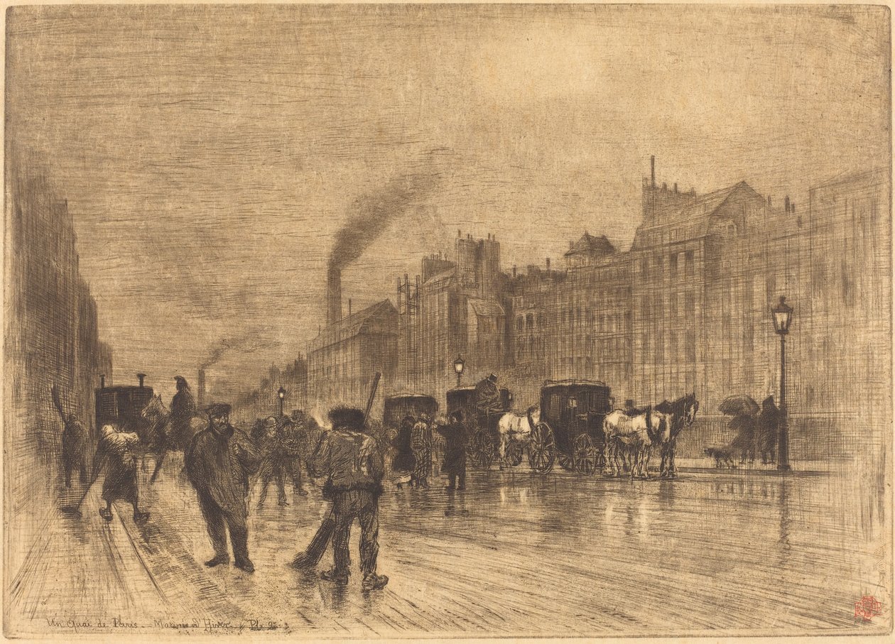 Vintermorgon på kajerna, 1883. av Felix Hilaire Buhot