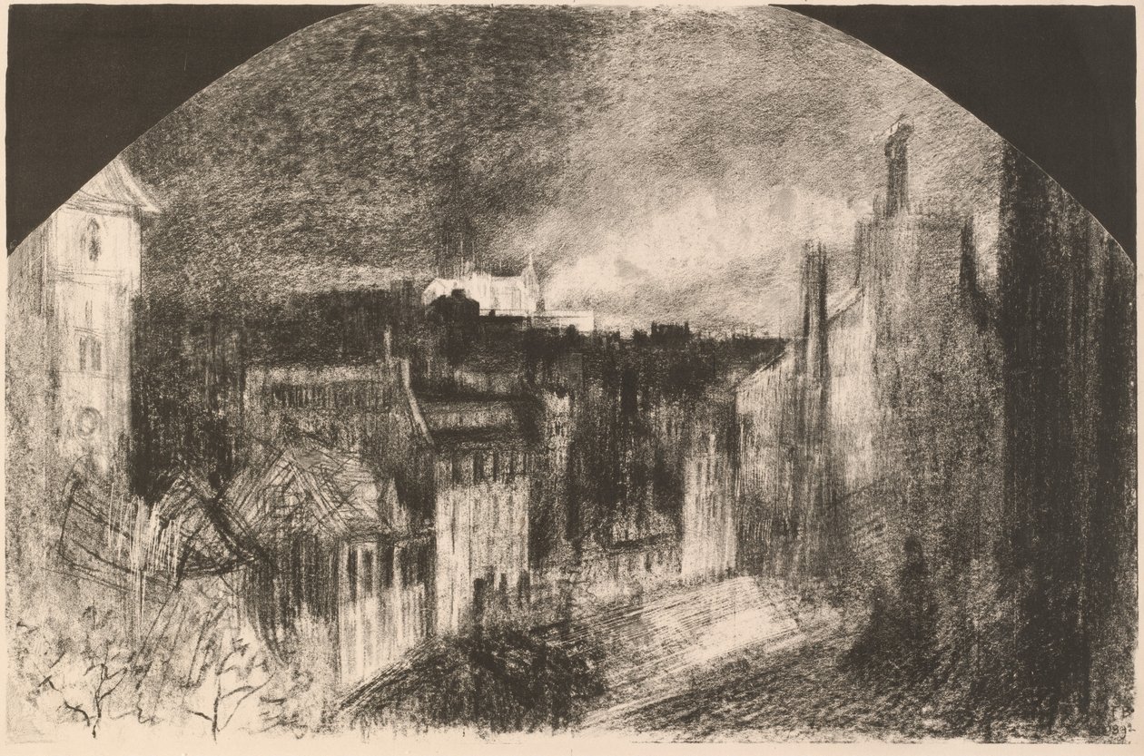Montmartre den 14 juli (Bastilledagen i Montmartre) av Felix Hilaire Buhot