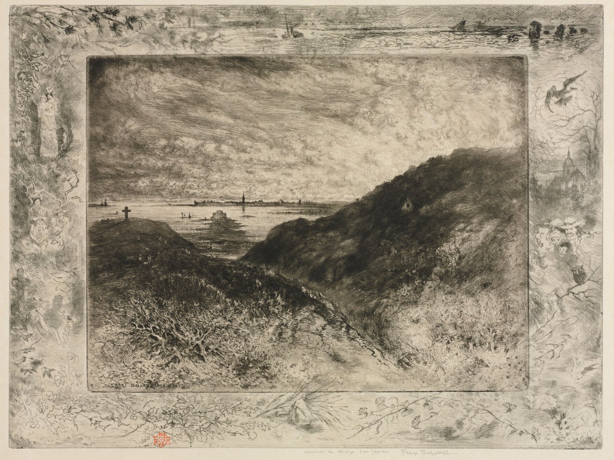The Cliff: Bay of Saint-Malo, 1886-1890. av Felix Hilaire Buhot