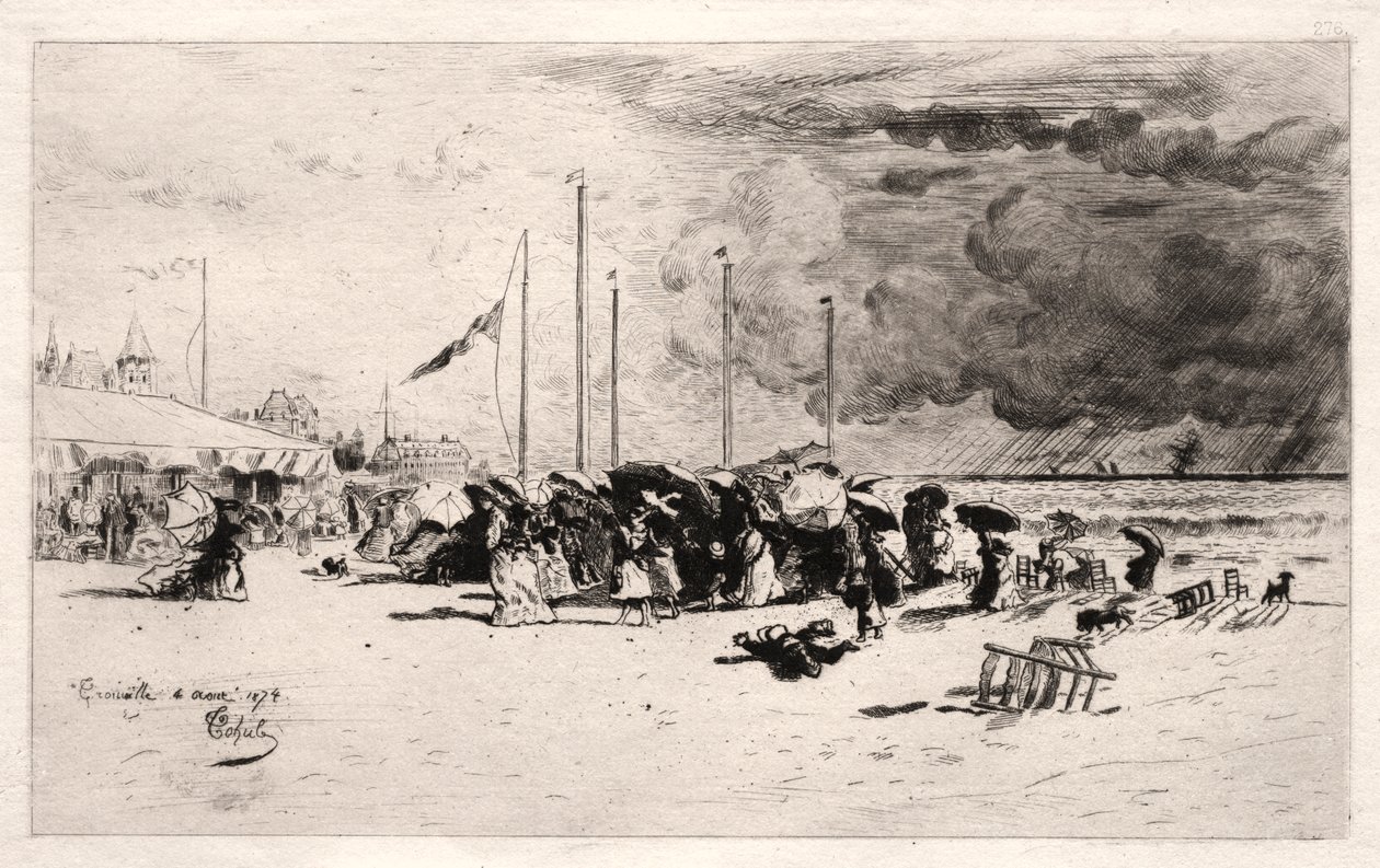 Squallen i Trouville av Felix Hilaire Buhot