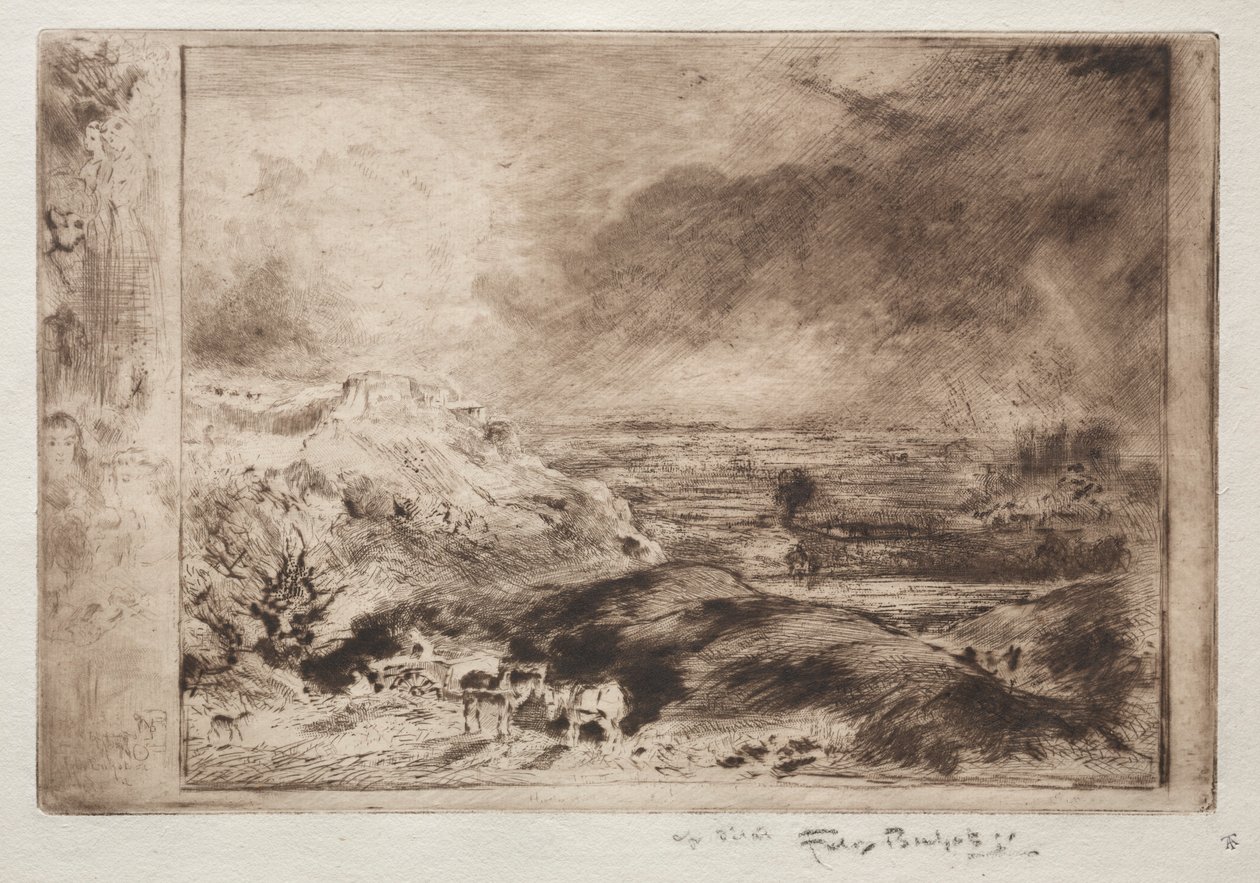 Stormen, efter konstapel, ca. 1875. av Felix Hilaire Buhot