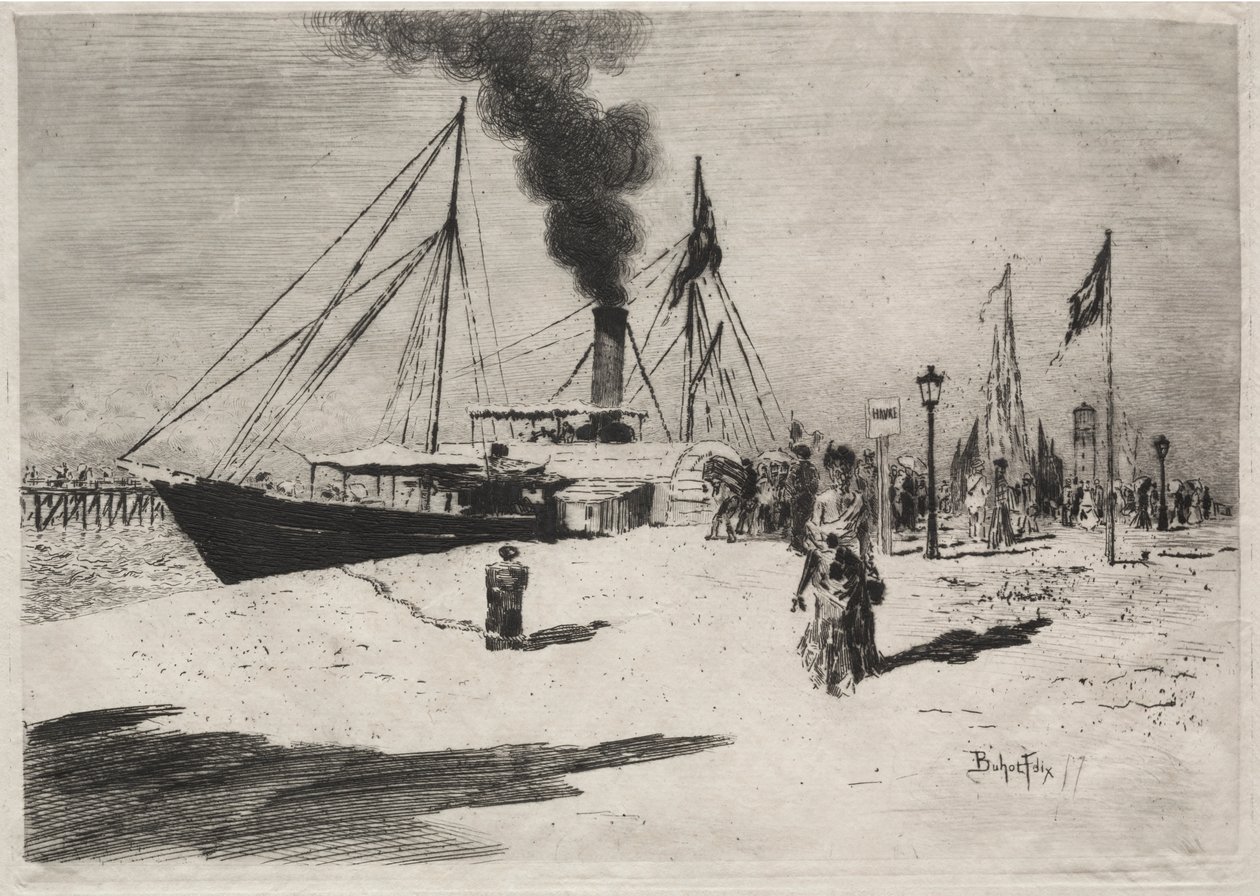 Kajen i Trouville av Felix Hilaire Buhot