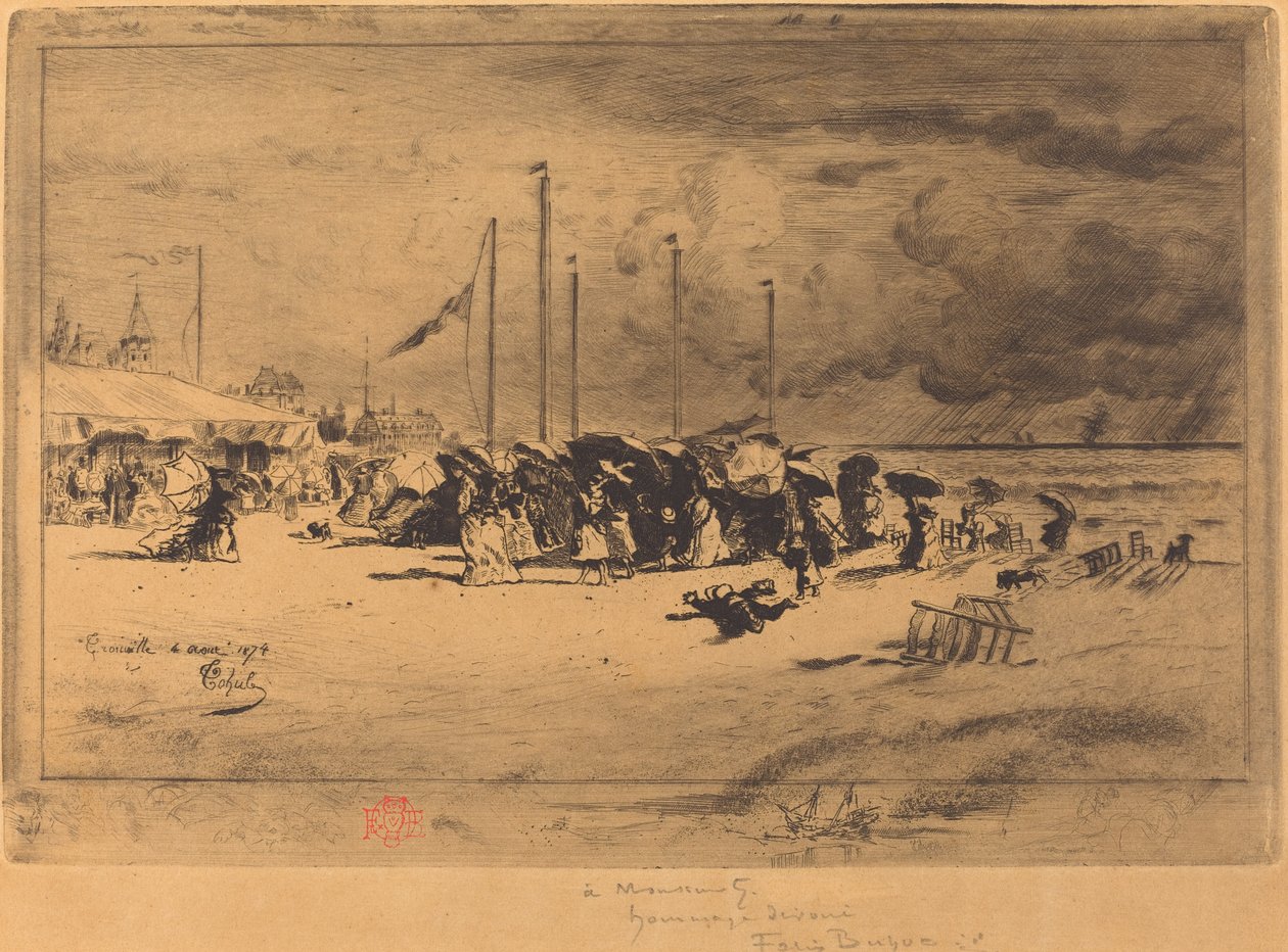 Squall vid Trouville av Felix Hilaire Buhot