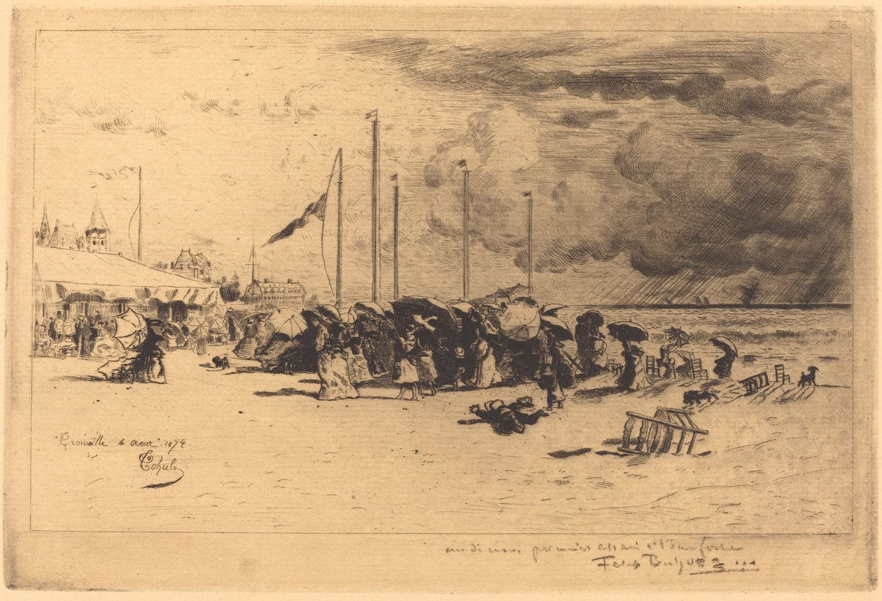 Squall vid Trouville av Felix Hilaire Buhot
