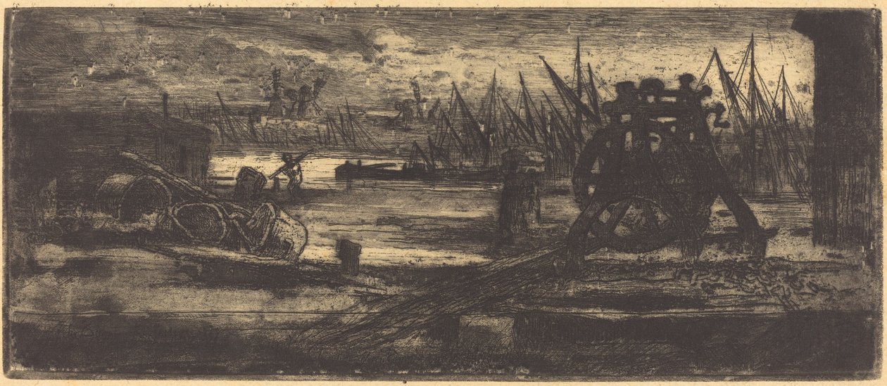 Old Dock-yard i Rochester av Felix Hilaire Buhot