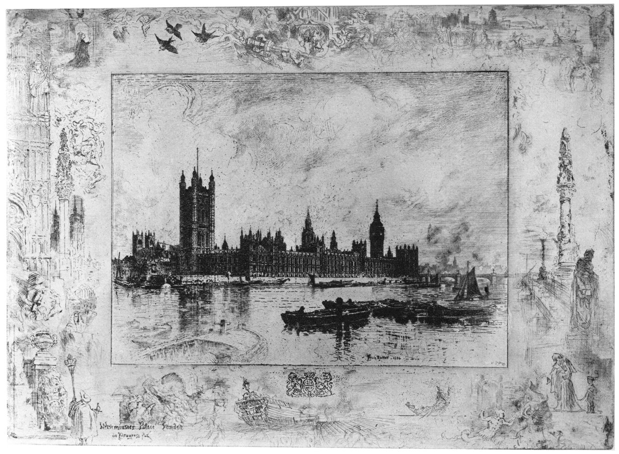 Westminster Palace, c1870-1900 1924 av Felix Hilaire Buhot