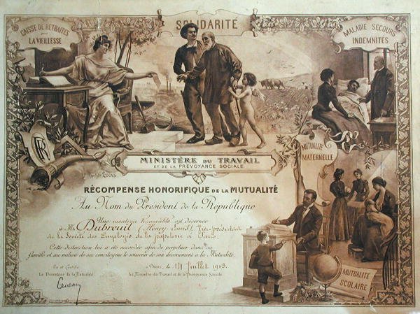 Hederspris till Henry Dubreuil av Ministere du Travail av Felix Hippolyte Lucas