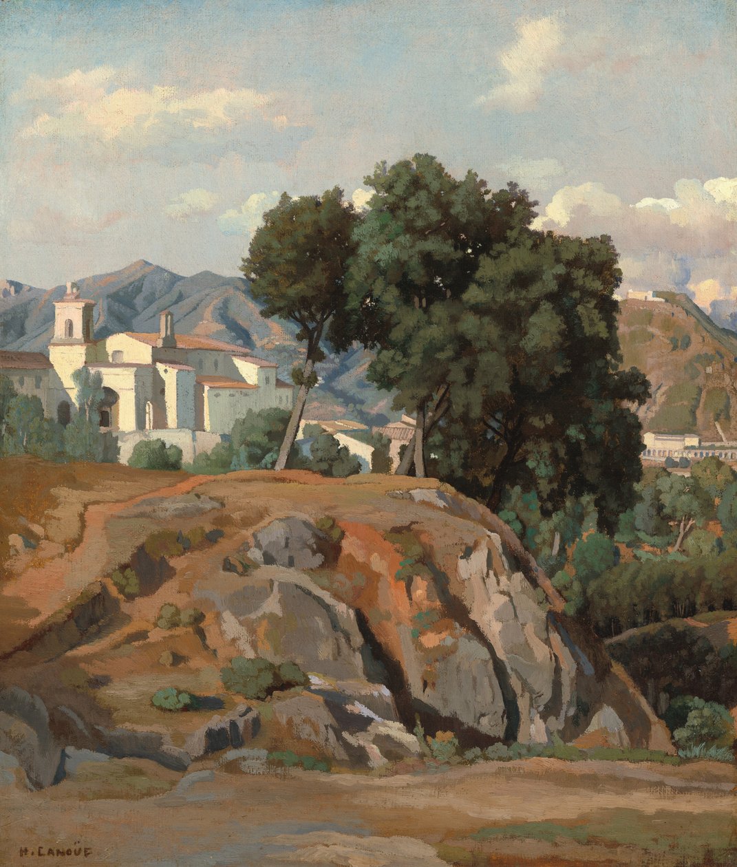 Utsikt över La Cava, ca 1840 (olja på duk) av Felix Hippolyte Lanoue