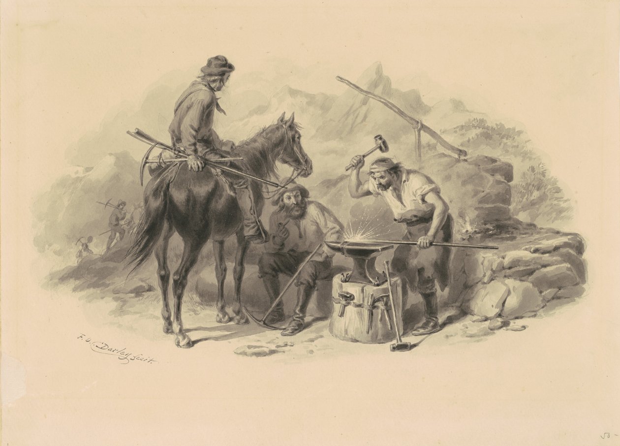 Smeden i guldfälten av Felix Octavius Carr Darley