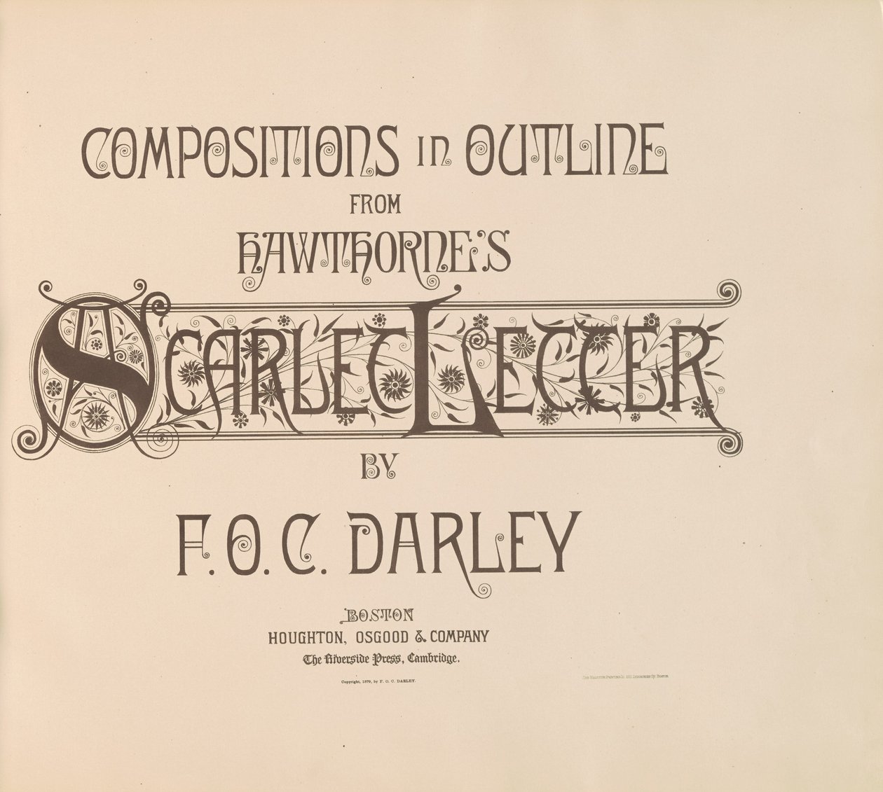 Kompositioner i kontur från Hawthornes Scarlet Letter av Felix Octavius Carr Darley