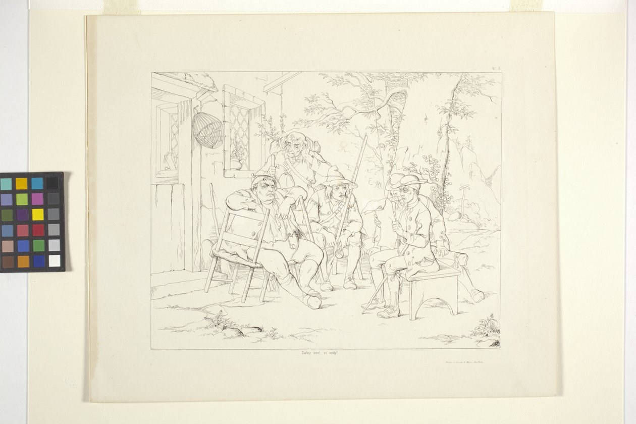 Illustrationer av Rip Van Winkle, skylt 3 (litografi) av Felix Octavius Carr Darley