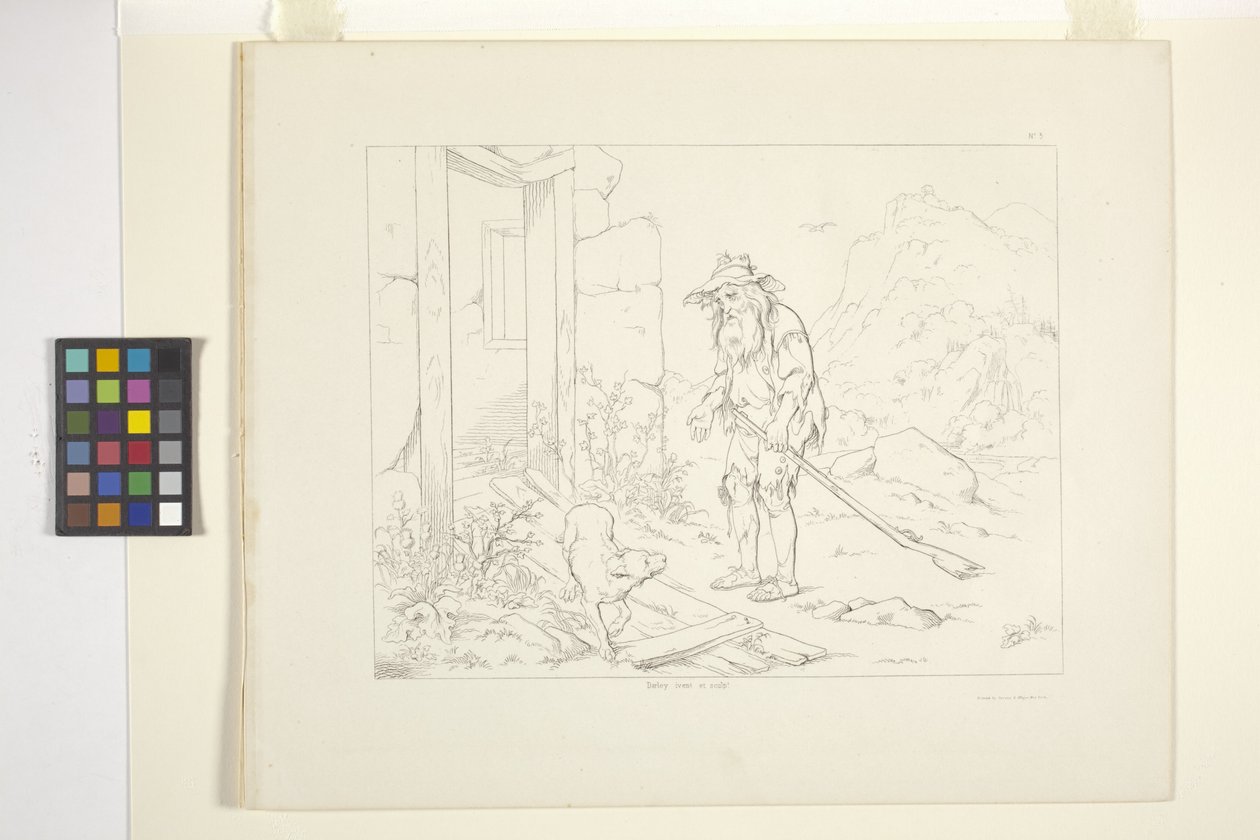 Illustrationer av Rip Van Winkle, tavla 5 (litografi) av Felix Octavius Carr Darley