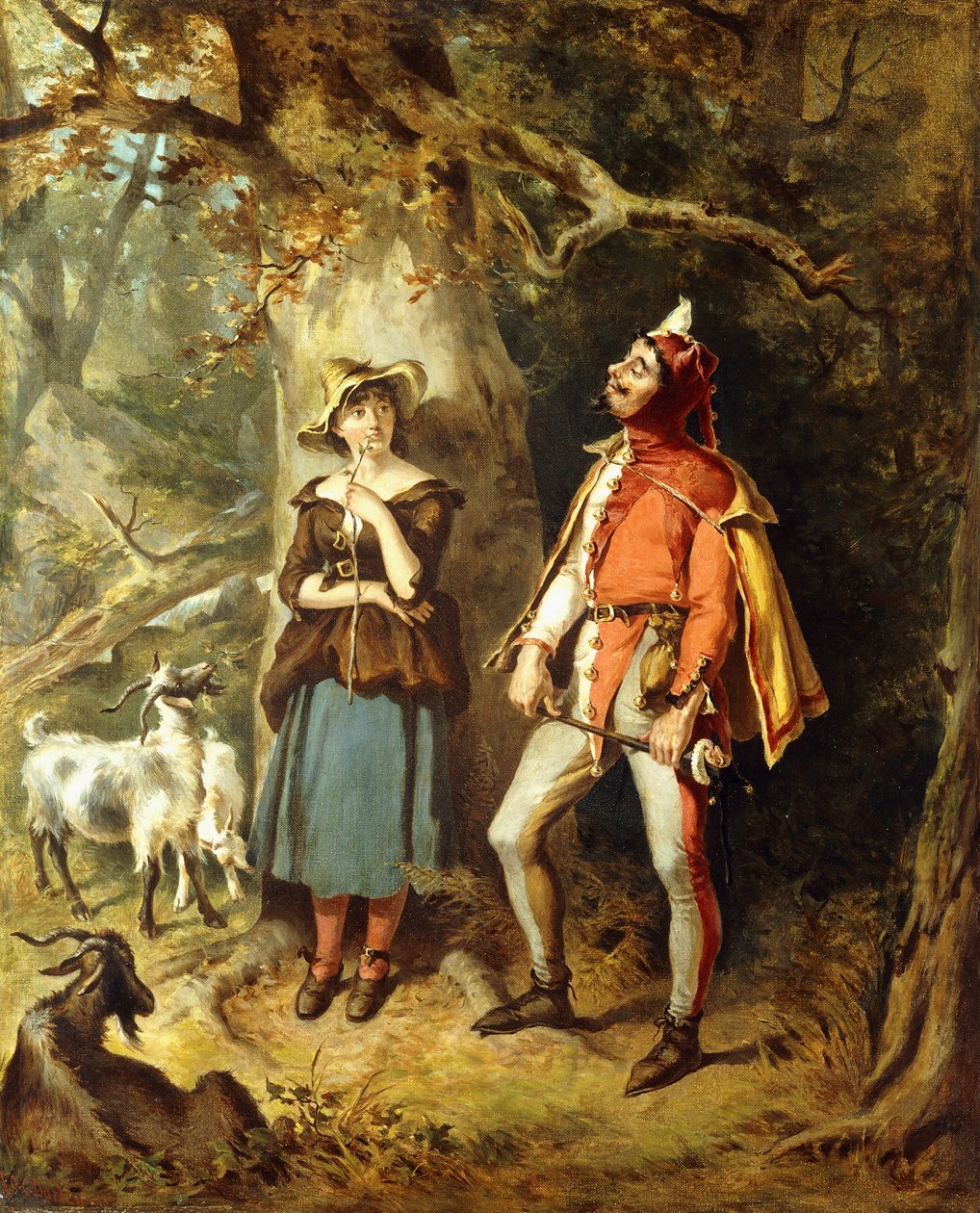 Touchstone och Audrey, 1886 av Felix Octavius Carr Darley