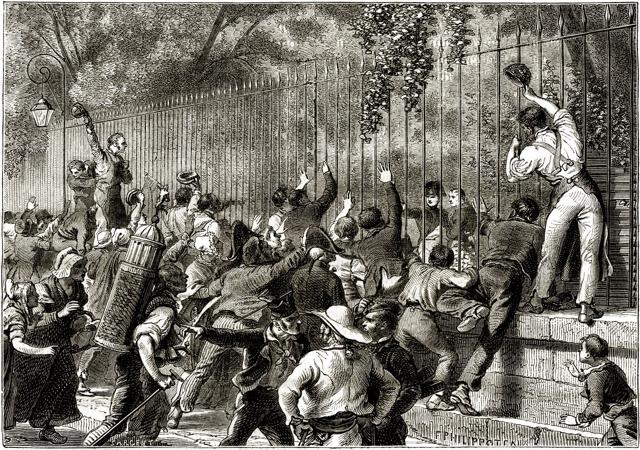 Publiken i Paris hyllar Napoleon I, ackompanjerad av Lucien Bonaparte av Felix Philippoteaux