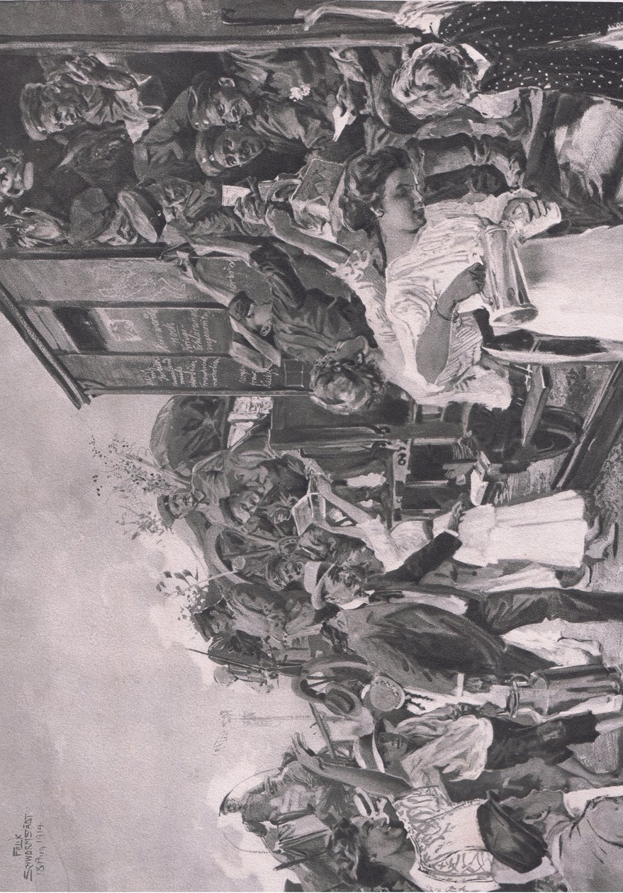 Framifrån, illustration från Hindenburg publicerad av Daterlandischer Derlag C U Weller Berlin av Felix Schwormstadt