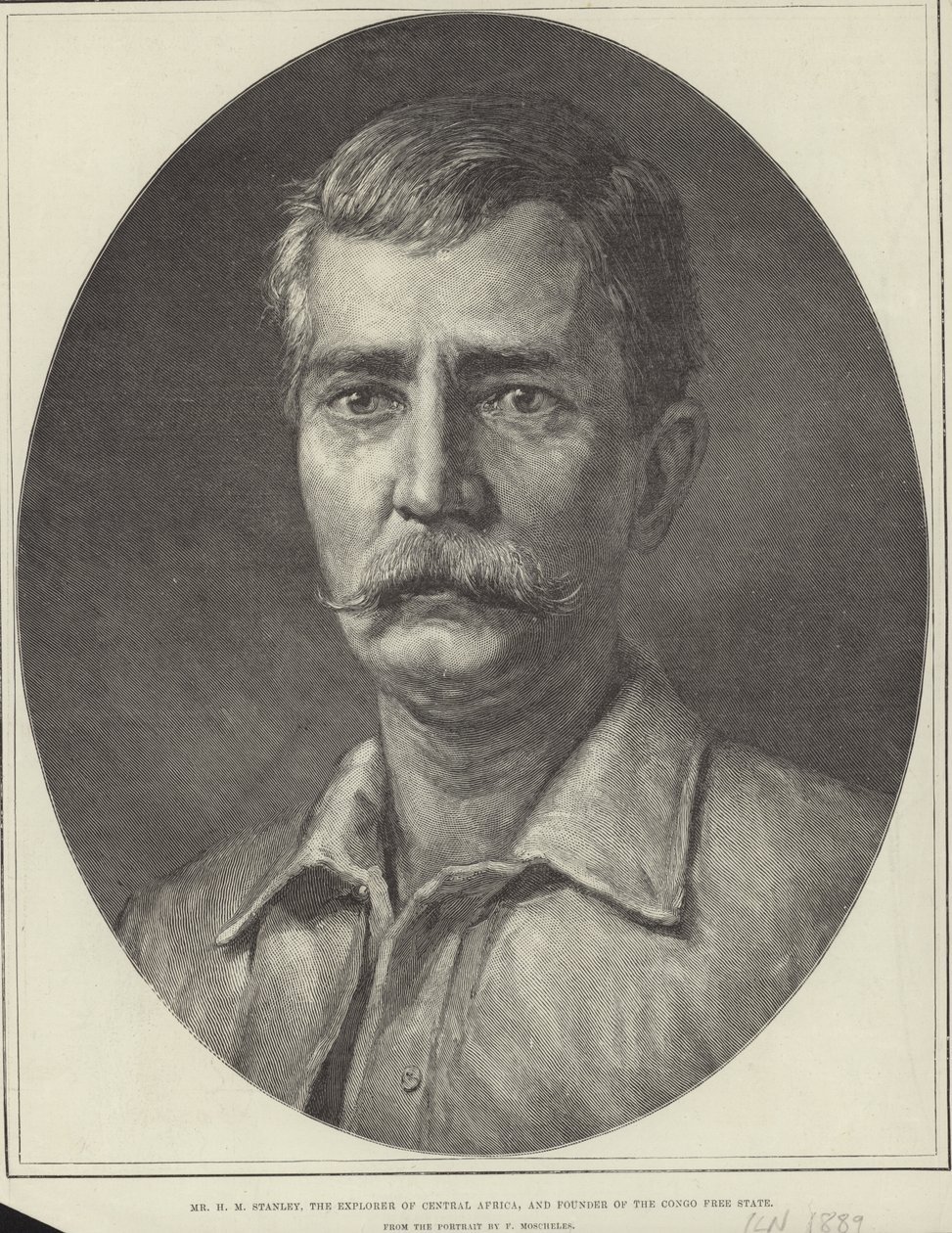 Henry Morton Stanley (gravyr) av Felix Stone (after) Moscheles