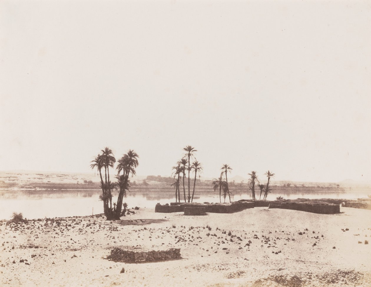 Dakkeh, Village et Rives du Nil (By och Nilens stränder, Dakkeh),1851-1852 (foto) av Félix Teynard