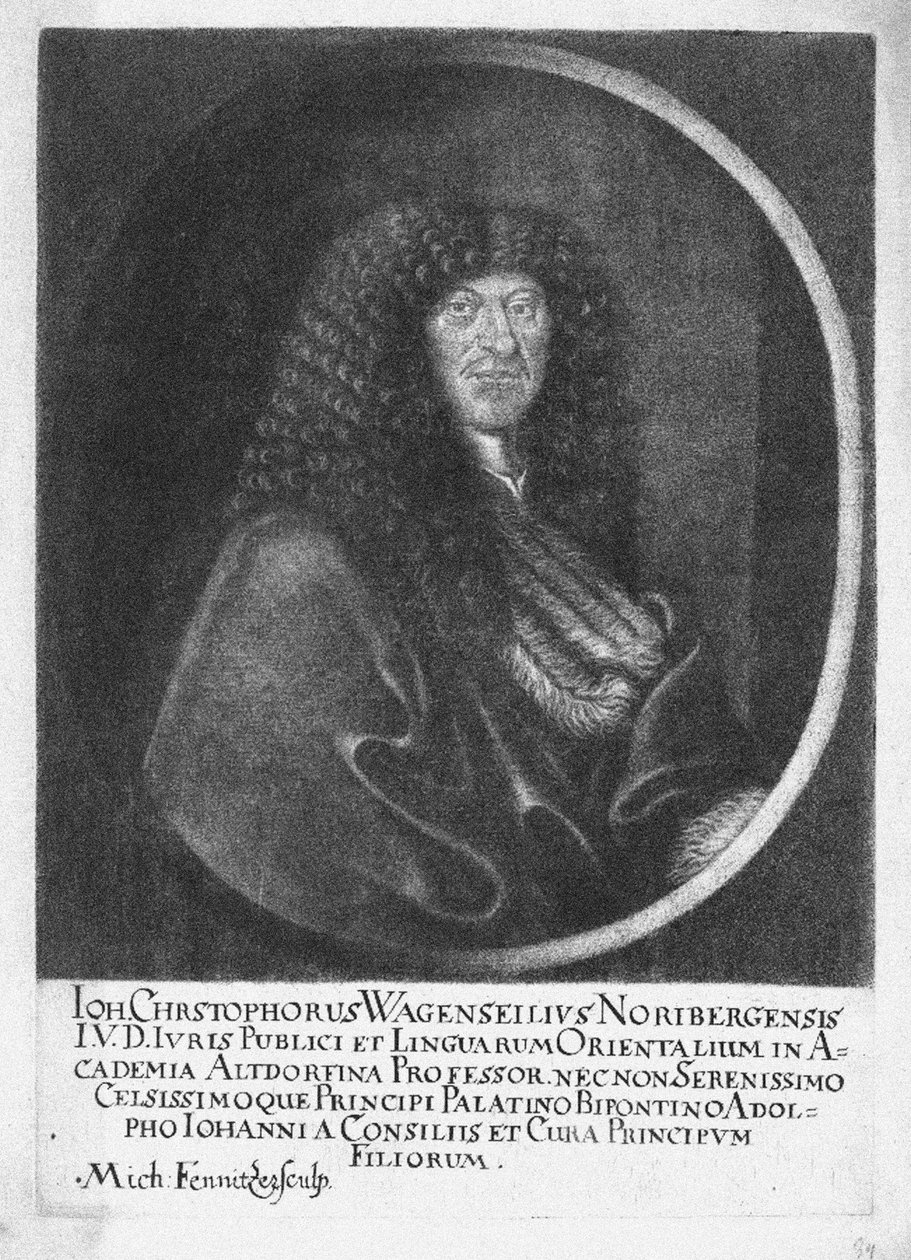 Porträtt av Johann Christoph Wagenseil 1633-1705, slutet av 1600-talet. av Fenitzer