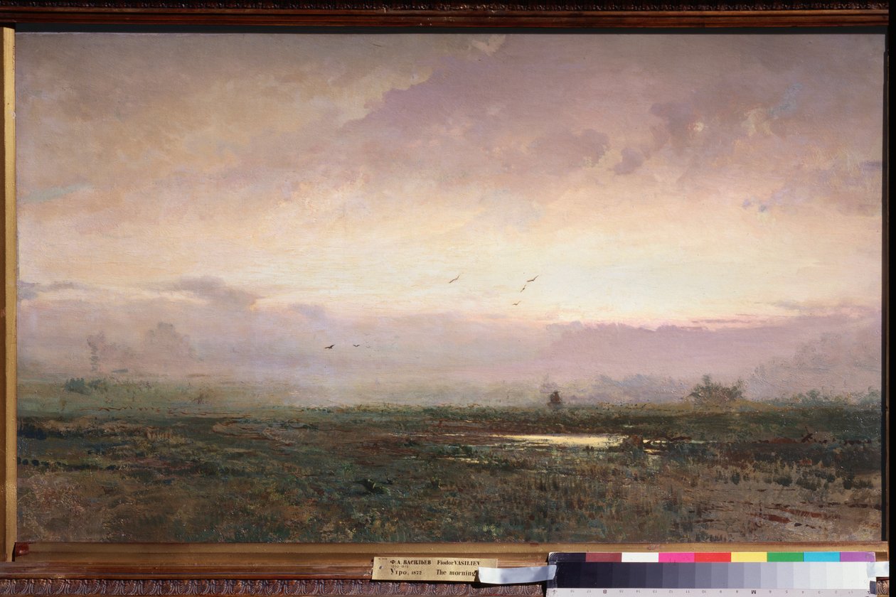Matin (morgon) - Peinture de Fyodor Vasilyev (Feodor Alexandrovich, Fiodor Alexandrovitch Vassiliev (1850-1873), huile sur toile av Feodor Alexandrovich Vassiliev