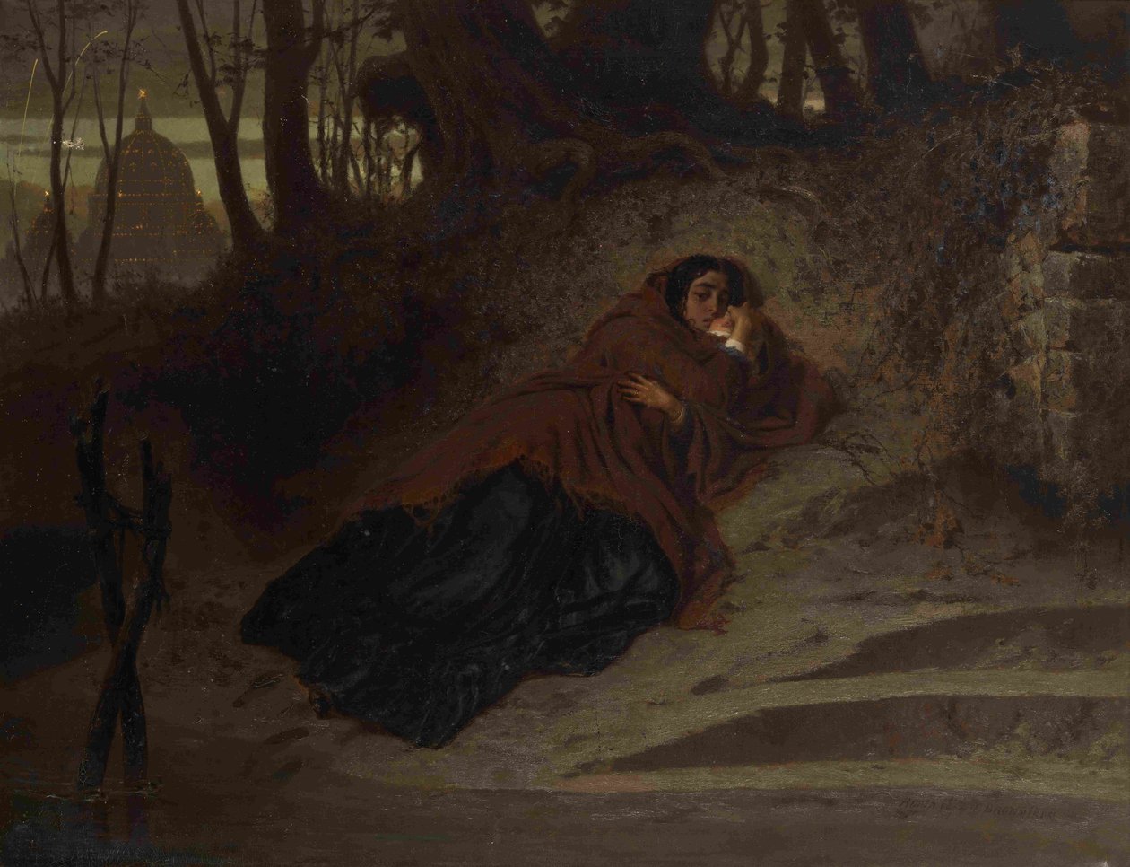 Övergiven. Vatikanen och synden, 1872 av Feodor Andreyevich Bronnikov