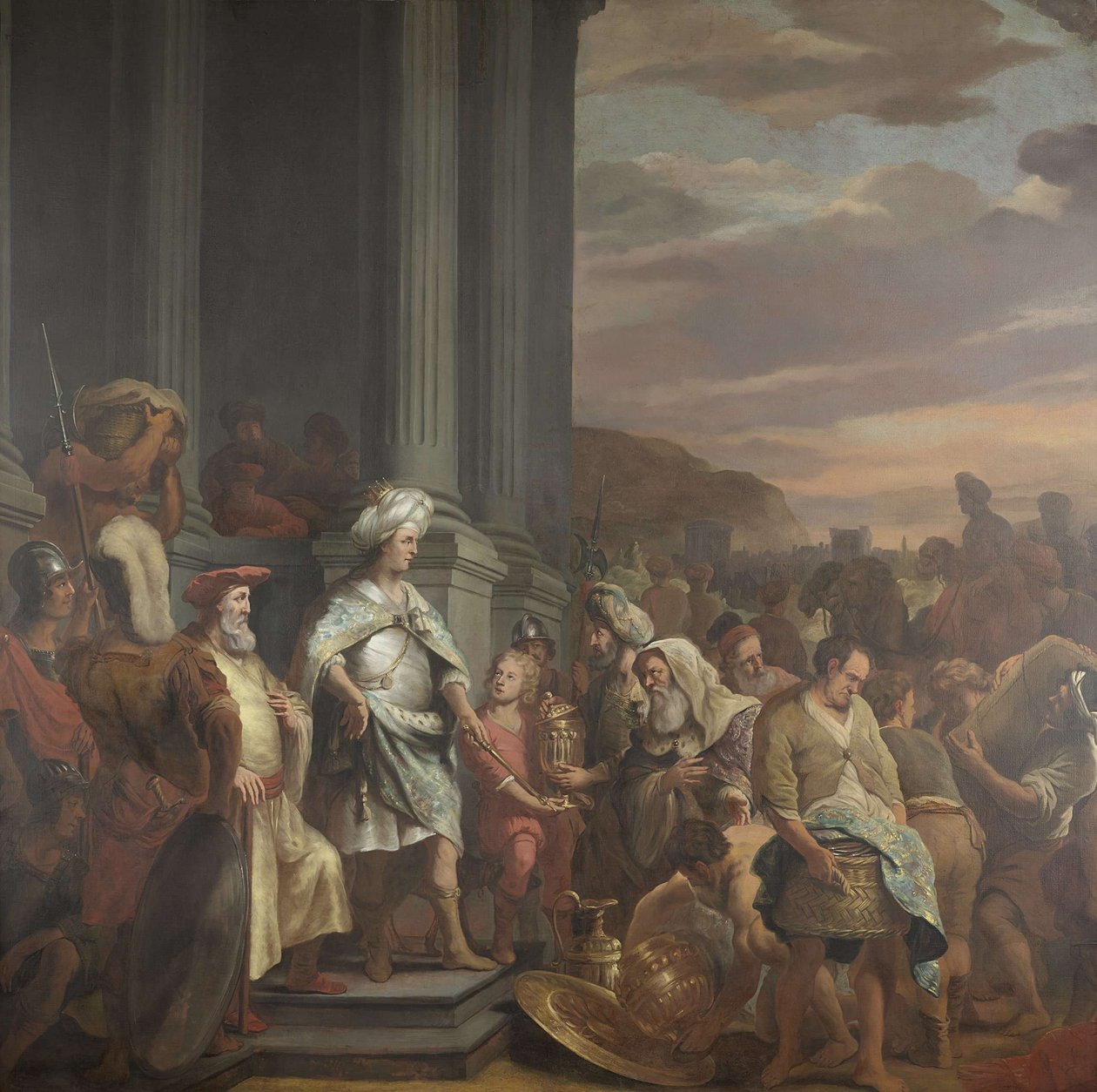 Erbjudandet av gåvor för att bygga Salomons tempel av Ferdinand Bol