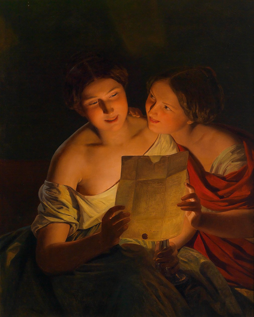 Der Liebesbrief av Ferdinand Georg Waldmüller  