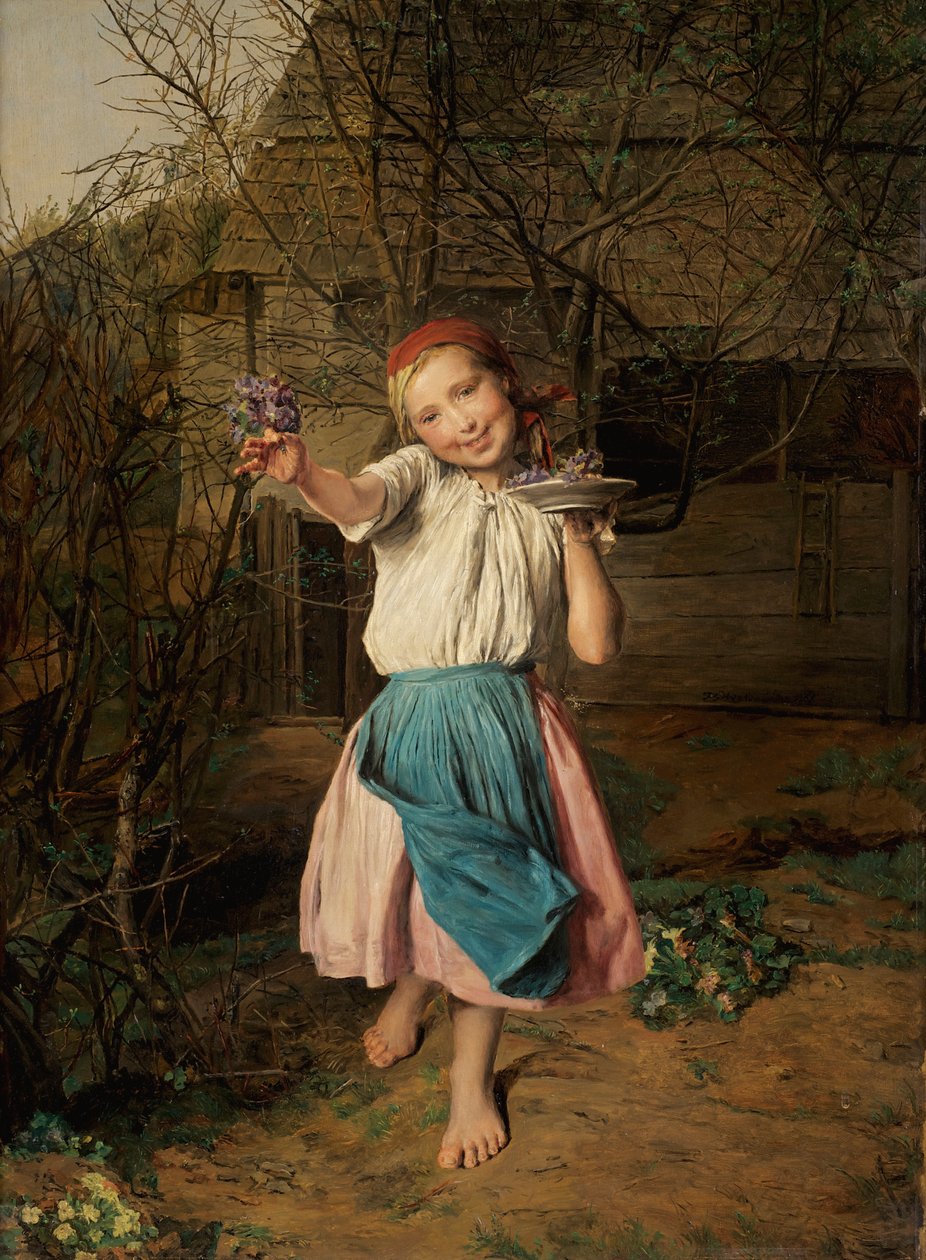 Das Veilchenmädchen av Ferdinand Georg Waldmuller